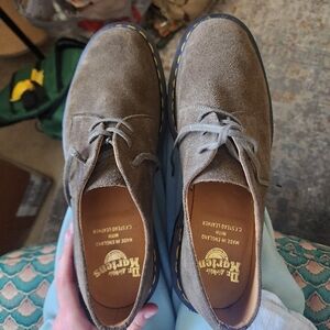 Dr. Martens Men's Olive Suede Shoes